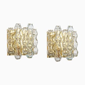 Large Murano Glass Wall Sconces attributed to Doria, Germany, 1960s, Set of 2