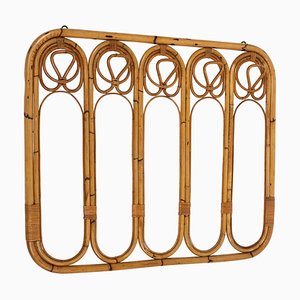 Midcentury Bamboo and Rattan Coat Rack Stand, Italy, 1960s