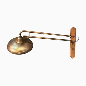 Industrial Italian Copper Finished Iron Extendable Wall Lamp, 1950s