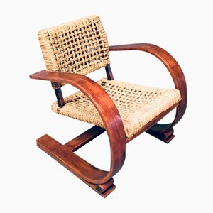 Rope Lounge Chair by Adrien Audoux & Frida Minet for Vibo Vesoul, France, 1940s