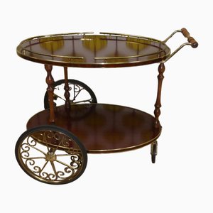Serving Cart in Brass, Resopal and Rosewood, 1960s