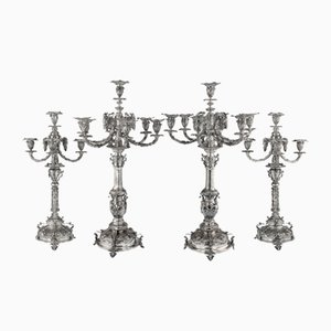 Candelabri antichi vittoriani in argento, XIX secolo, 1872, set di 4