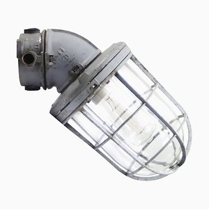 Industrielle graue Wandlampe aus Aluminiumguss & Klarglas von Industria Rotterdam