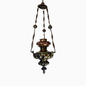 Ceiling Lamp in Embossed Copper, 1890s