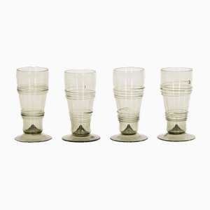 Verres Mid-Century avec Décorations, Set de 4