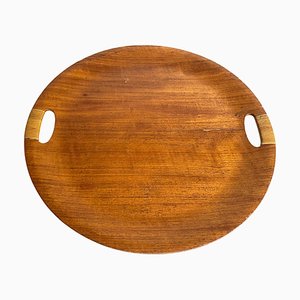 Runde Platte oder Tablett aus Holz, Denmar, 1960er
