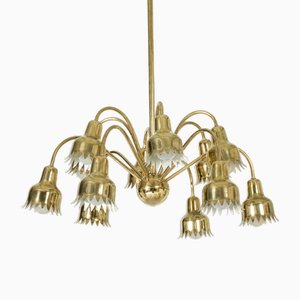 Lustre Moderniste en Laiton par Hans Bergström, 1940s