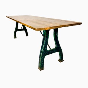 Industrial Dining Table with Machine Parts, 1920s
