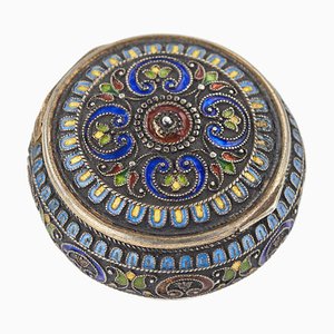 Tabaquera de plata esmaltada cloisonné austro-húngara