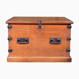Victorian Iron Mounted Oak Silver Chest Coffee Table, 1860s