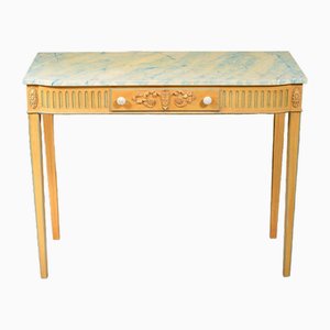 Tavolino Regency della fine del XX secolo in marmo e legno satinato di Colefax & Fowler