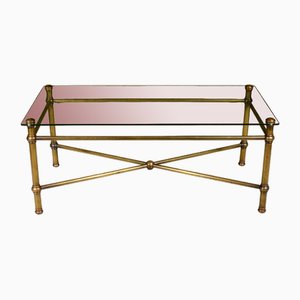 Mid-Century Brass and Glass Coffee Table, 1950s