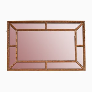 Victorian Carved Gilt Wood Division Wall Mirror with Mercury Plates, 1860s
