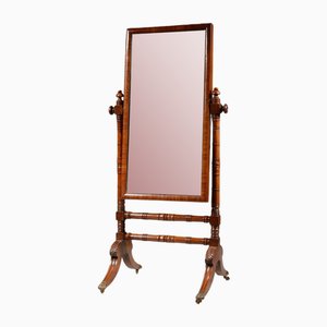 Regency Mahogany Cheval Mirror with Mercury Plate, 1820s