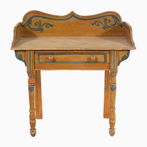 Early Victorian Faux Satinwood and Marble Washstand, 1840s