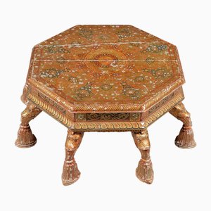 Tibetan Painted and Gilt Decorated Carved Stand, Late 19th Century