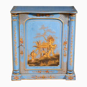 Chinoiserie Light Blue & Gilt Lacquer Cupboard, 1900s