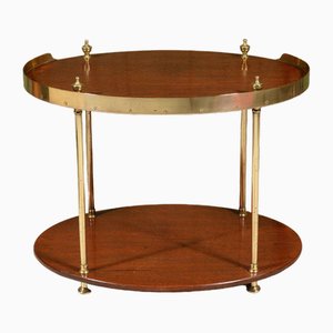 Campaign Teak and Brass Oval Side Table, 1880s