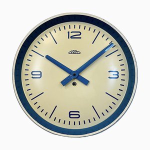 Horloge Murale Mécanique Vintage en Bakélite Bleue de Prim, 1950s