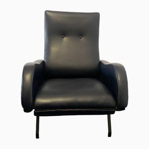 Reclining Armchair in Blue Leatherette by Marco Zanuso, 1960s