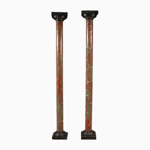 Marble Lacquered Columns, 1960s, Set of 2