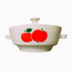 Soupe en Porcelaine Imprimée Pomme Rouge de Colditz GDR, Allemagne, 1990s