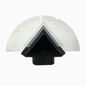 Lámpara geométrica posmoderna de vidrio y metal, 1980