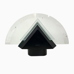 Postmodern Geometric Lamp in Glass and Metal, 1980