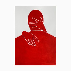 Waleria Matelska, Hands Wrapped Around, 2023, Acrylic on Paper