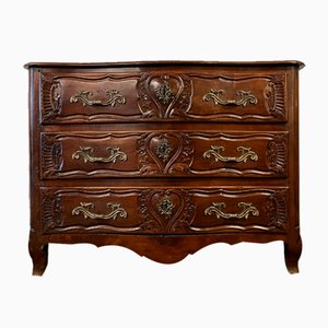 Louis XV Lyonnaise Galbée Chest of Drawers In Walnut