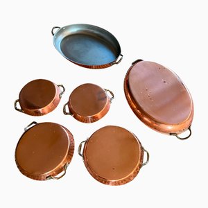 Copper Frying Pan Set, Set of 6