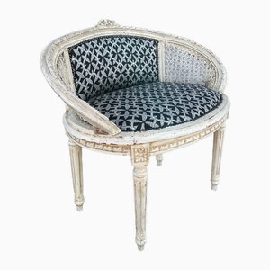Stuhl im Louis XVI Stil aus Holz & Rohrgeflecht, 1950er
