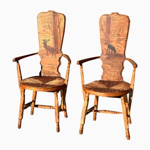 Antique French Provincial Armchairs, 1890s, Set of 2
