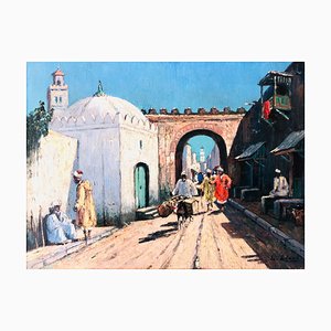 Leo Eland, Porta della città nordafricana, Olio su tela, anni '20