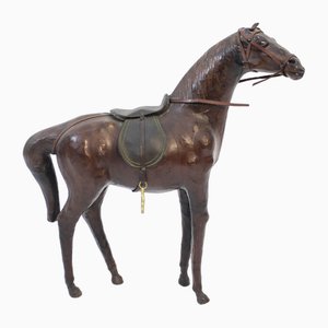 Modello di cavallo di taglia media in vera pelle, anni '70