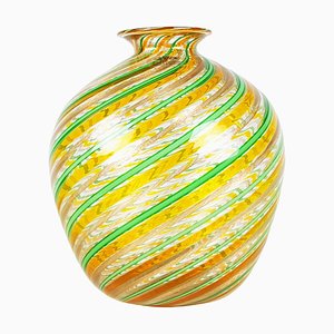 Bunte Vintage Murano Glas Vase von Fratelli Toso, 1970er