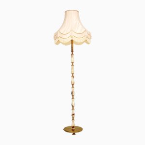 Lampadaire Vintage en Onyx et Laiton, France, 1930s