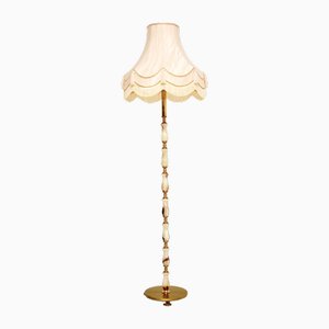 Vintage French Onyx and Brass Floor Lamp, 1930s
