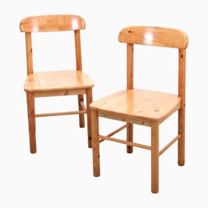 Mid-Century Modern Scandinavian Chairs in Pine attributed to Rainer Daumiller, 1970s, Set of 2