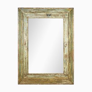 Large Patinated Wood Mirror