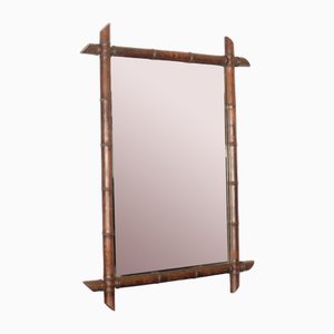 French Faux Bamboo Mirror, 1890s