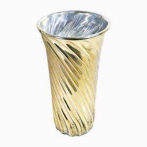 Mid-Century Murano Blown Glass Vase Silvered and Gilded, 1950s