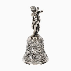 Renaissance Revival Silver-Plated Hand Bell, 19th Century