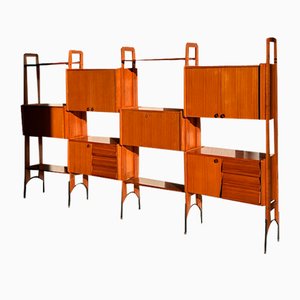 Modular Wall Library in Teak, 1970s