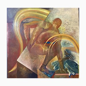 Rossana Bartolozzi, Composición italiana abstracta, años 90, óleo sobre lienzo