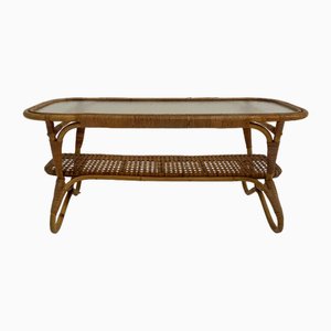 Rattan Coffee Table attributed to Rohé Noordwolde, 1960s