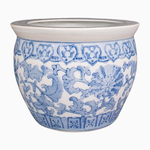 Kleiner chinesischer Vintage Übertopf aus Keramik, 1940er