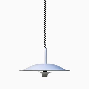 Scandinavian Postmodern Height-Adjustable Aluminium Halogen Hanging Lamp, 1980s