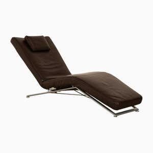 Chaise longue Jeremiah de cuero marrón con función Relaxation de Koinor