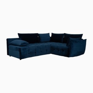 Medina Corner Sofa with Chaise Longue in Blue Velvet from IconX Studios